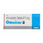 オムニトール5 Omnitor5、ジェネリックリピトール、アトルバスタチン5mg 箱